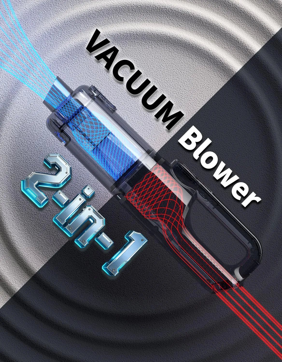 vacuum blower mode on cordless handheld vacuum cleaner - 36000Pa suction brushless motor for outdoor dust and leaves removal