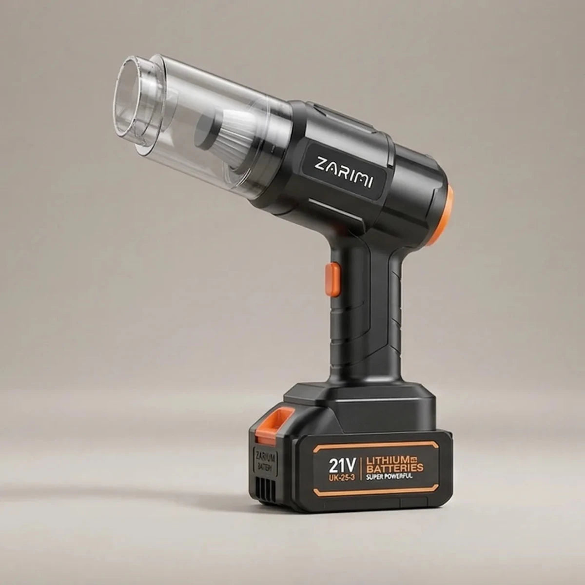 ZARIMI 21V powerful cordless handheld vacuum cleaner and air duster with lithium battery.