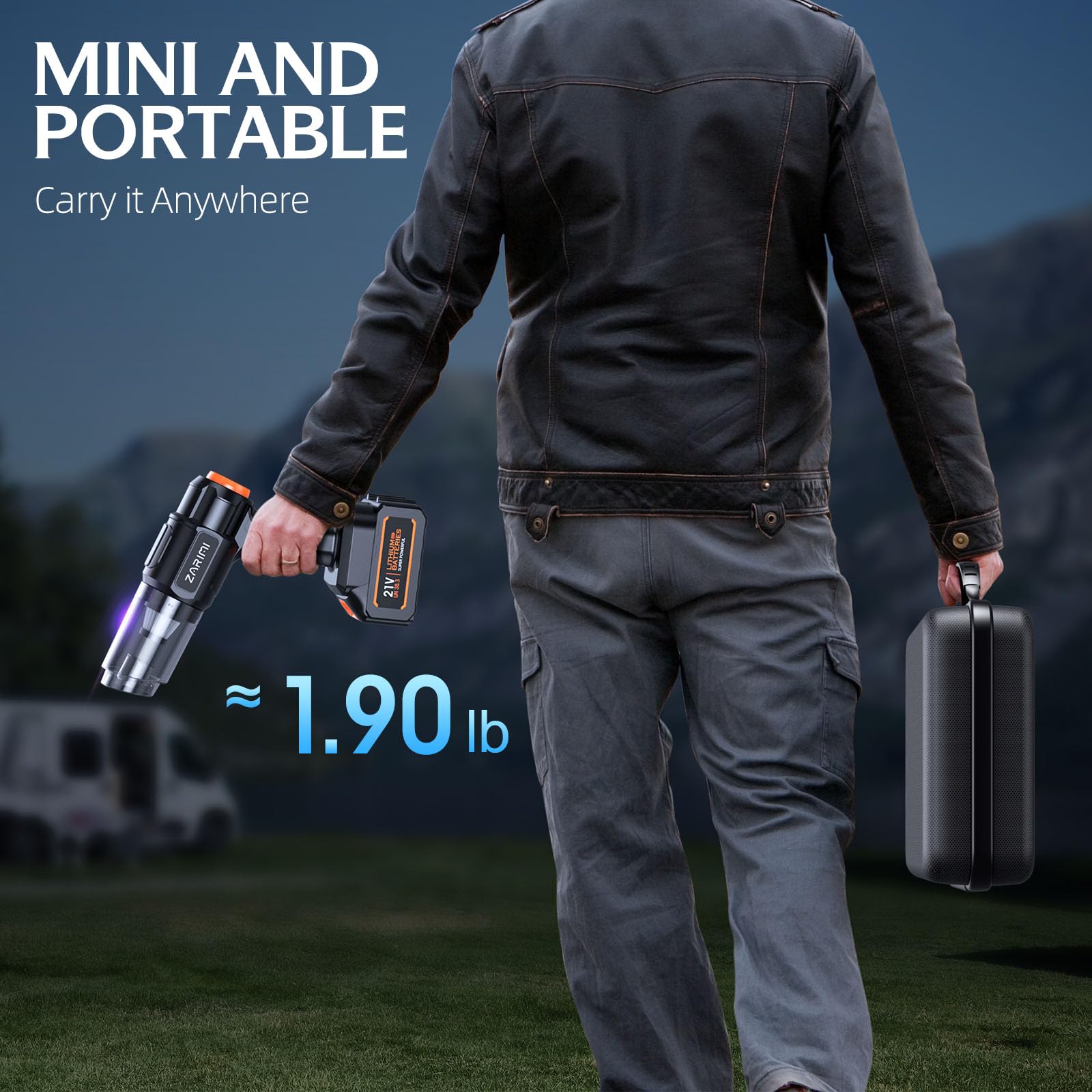 Car Vacuum Portable Cordless, 40,000Pa High Power Dust Buster, 6-in-1 Handheld Vacuum Cleaners for Home, Car, Pet Hair, Keyboard, Black